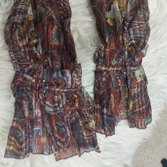 NWT Love Sam Sheer Paisley Print Blouse - Picture 3 of 12